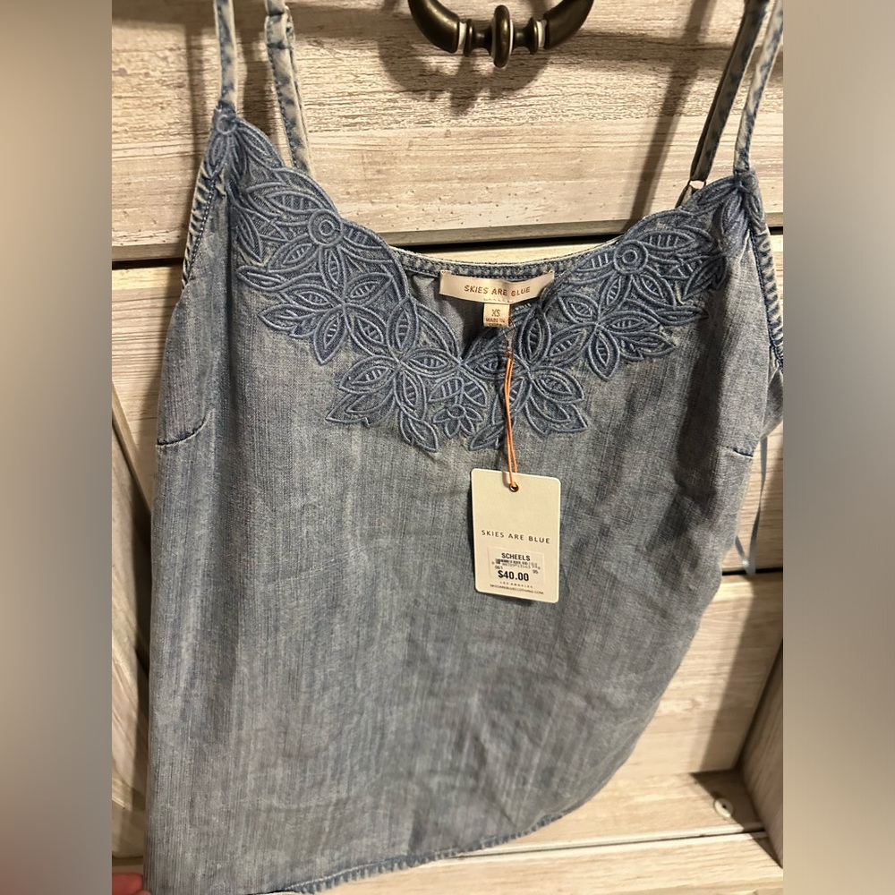 XS denim tank top